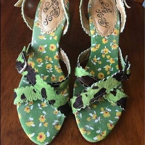 Floral and Animal Print slingback heels